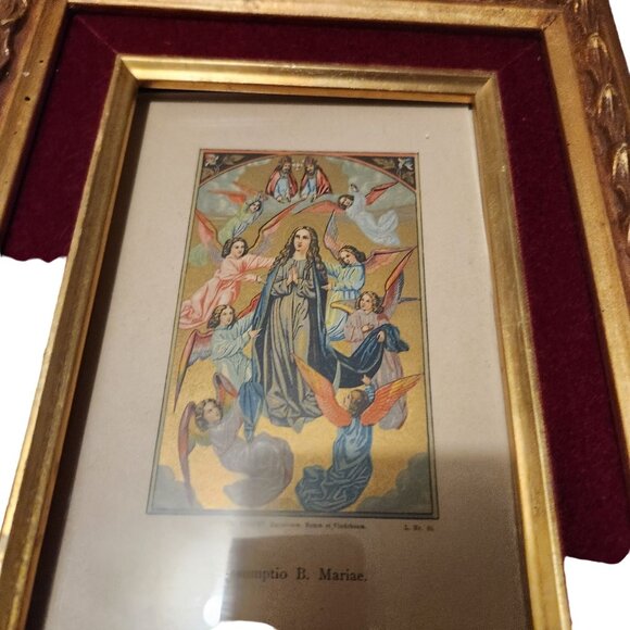 Framed Immaculate Conception Illumination Print With Gold Leaf Details - 10" X 8 - Picture 8 of 9